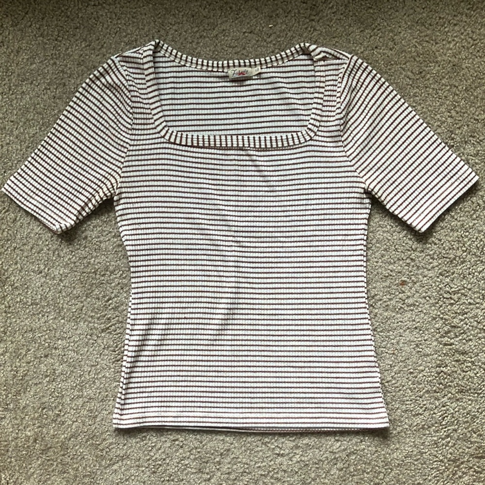 Faherty White and Gray Fitted T-Shirt with Short Sleeves